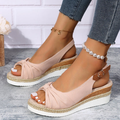 Women's Open-Toe Wedge Sandals Comfortable Elevated Heel