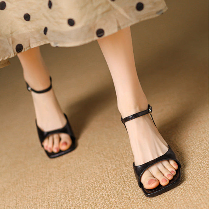 Red Authentic Leather Sandals