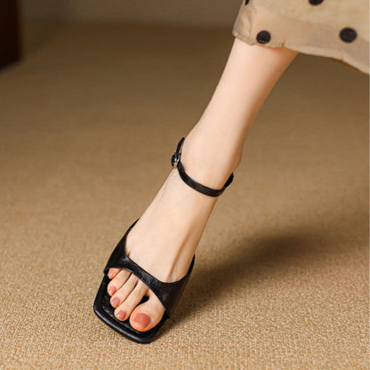 Red Authentic Leather Sandals