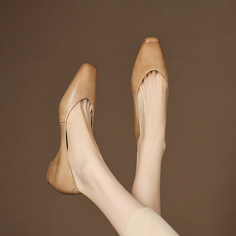Real Leather Comfort Flat Shoes