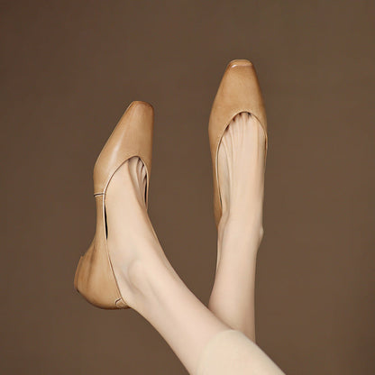 Real Leather Comfort Flat Shoes