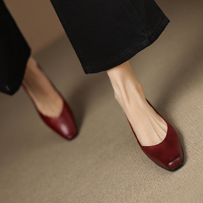 Real Leather Comfort Flat Shoes