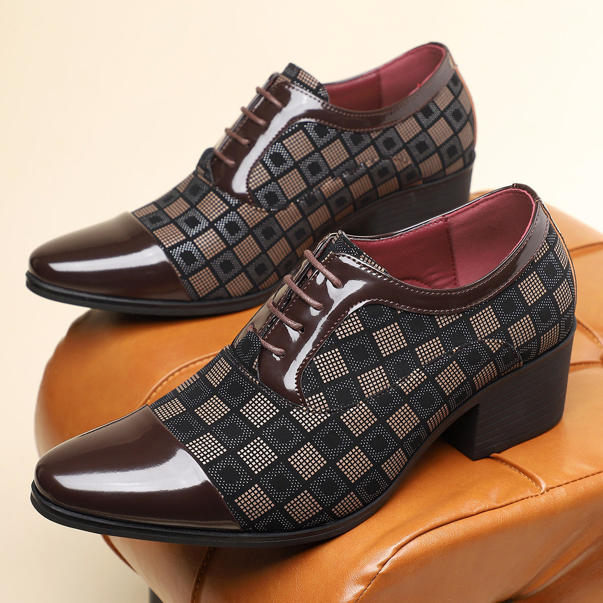 Men's Lifted Heel Oxford Shoes - VibreMode