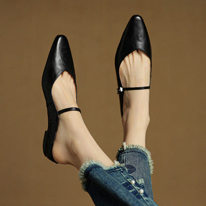 Classic Women's Real Leather Mule Shoes