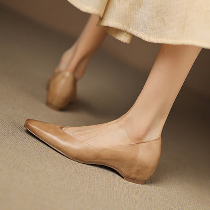 Real Leather Comfort Flat Shoes