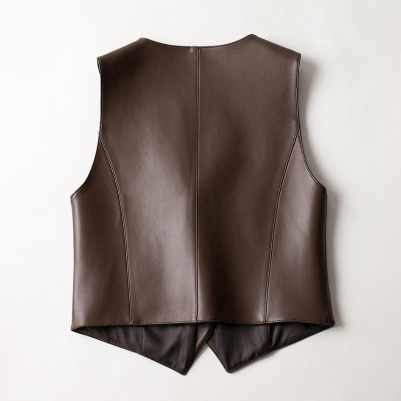 Angelina Sheepskin Leather Vest - Jack Hafford