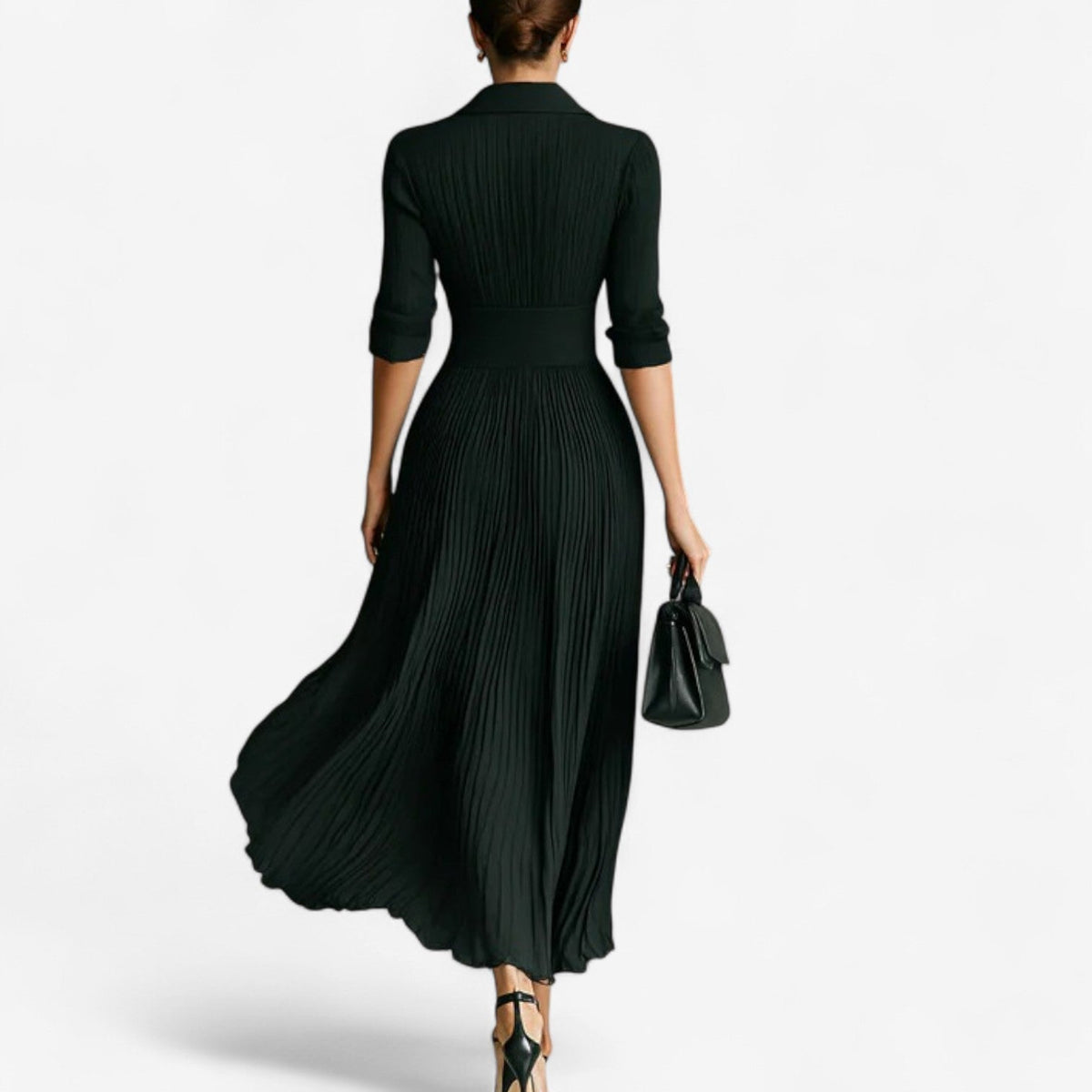Elegant Long Flowy Pleated Dress