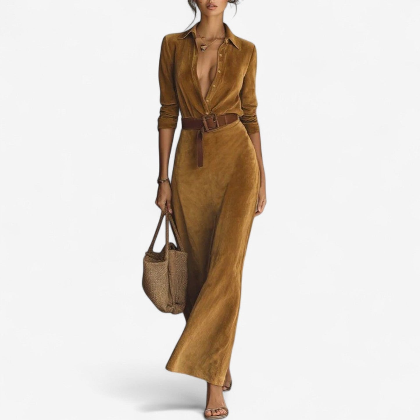 Women's Maxi Dress Minimalist Design - VibreMode