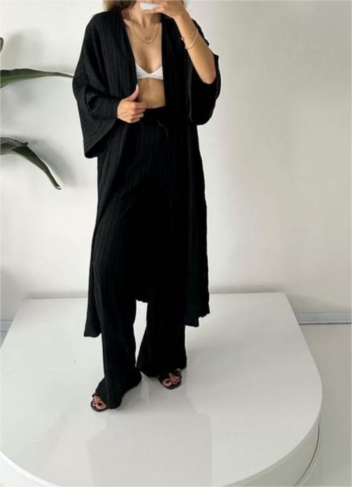 Women's Pleated Kimono Set