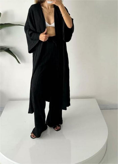 Women's Pleated Kimono Set