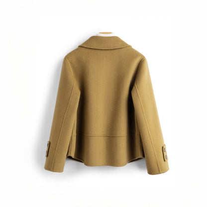 Olive Wool Cropped Coat - Jack Hafford