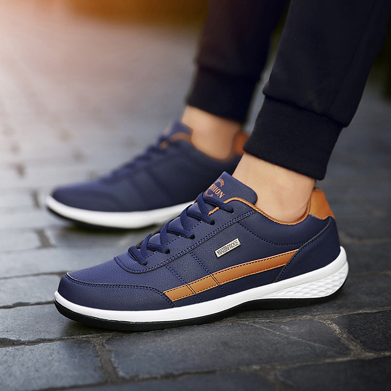 Men's Lace-Up Sneakers Cushioned Sole Black