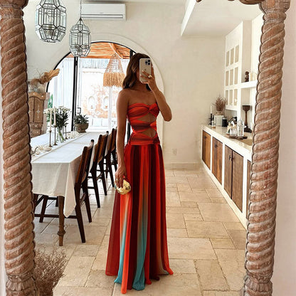 Elegant Ladies' Gradient Wedding Guest Dress