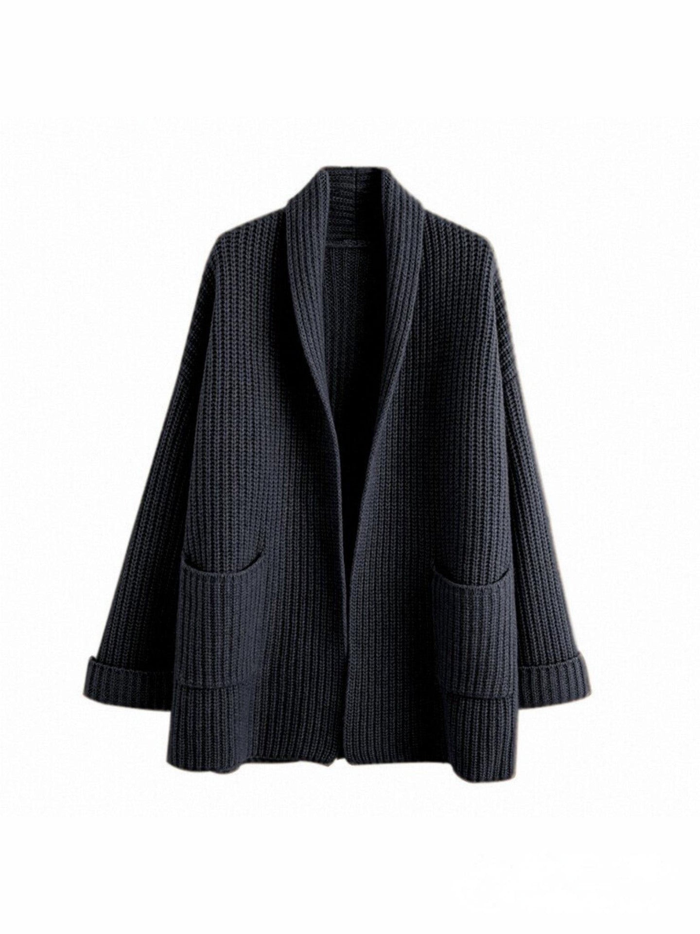 Women's Wool Blend Cardigan Oversized V-Neck Long Sleeve