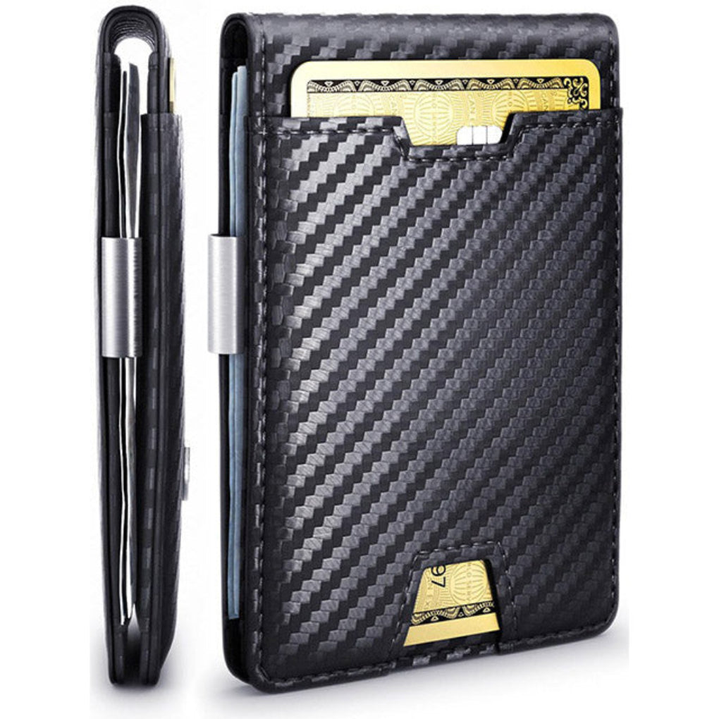 Slim Leather Rfid Wallet Money Clip - VibreMode
