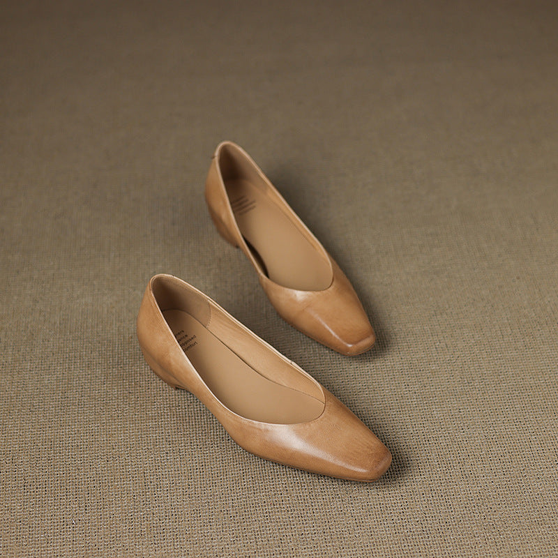Real Leather Comfort Flat Shoes