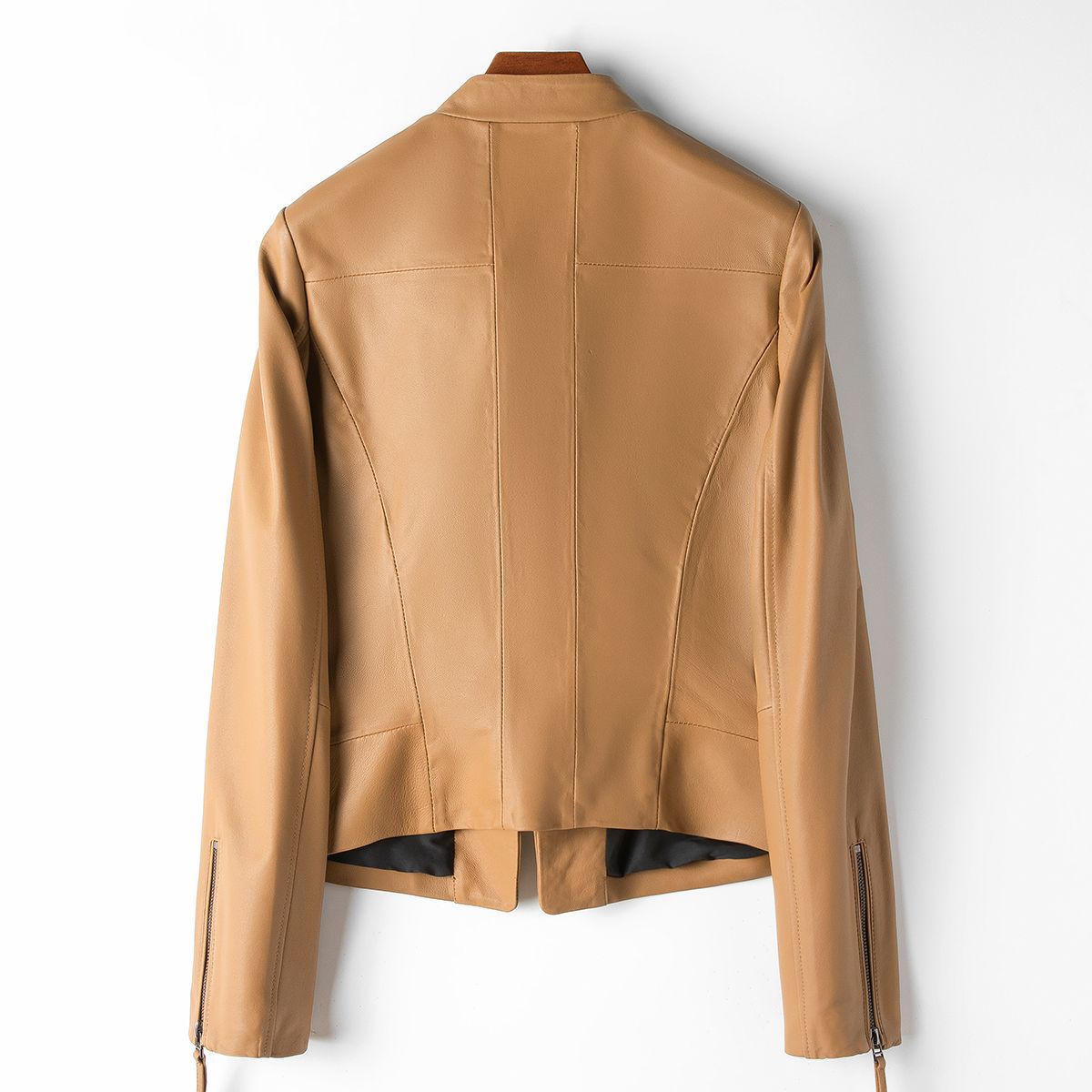 Women's Leather Jacket Long Sleeve Black