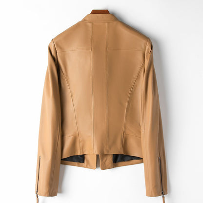Women's Leather Jacket Long Sleeve Black