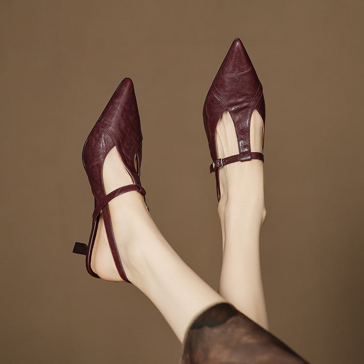 Luxury Black Leather High Heels - VibreMode