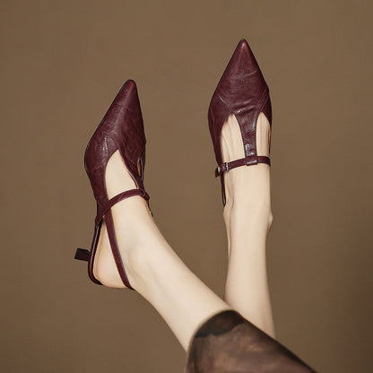 Luxury Black Leather High Heels - VibreMode