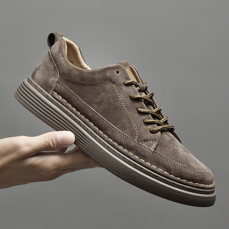 Men's Casual Lace-Up Sneakers Contrast Sole Black