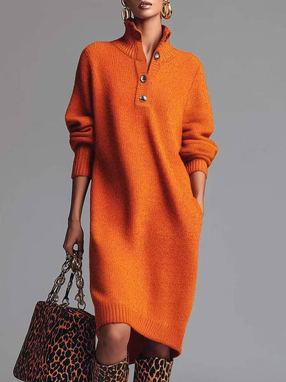 Casual Crew Neck Knee Length Dress