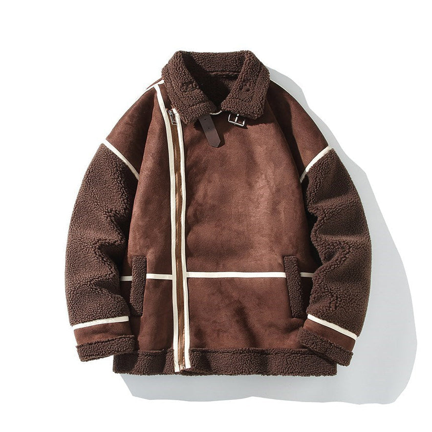 Logan Men's Sherpa Aviator Leather Jacket - VibreMode