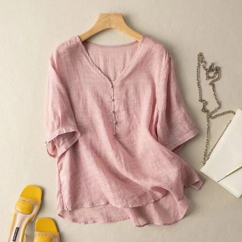 Relaxed Fit Cotton Button Down Shirt