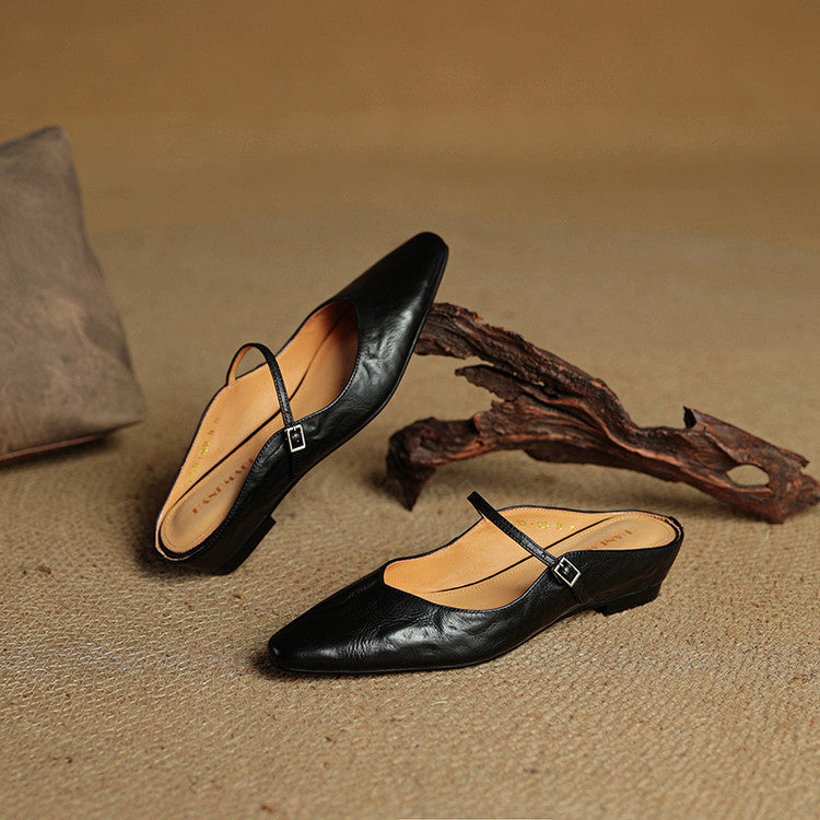 Authentic Soft Leather Mule Shoes