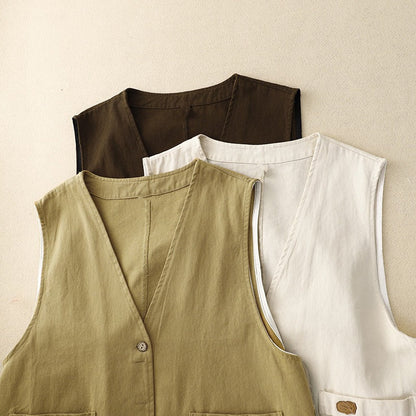 Casual Open Front Vest