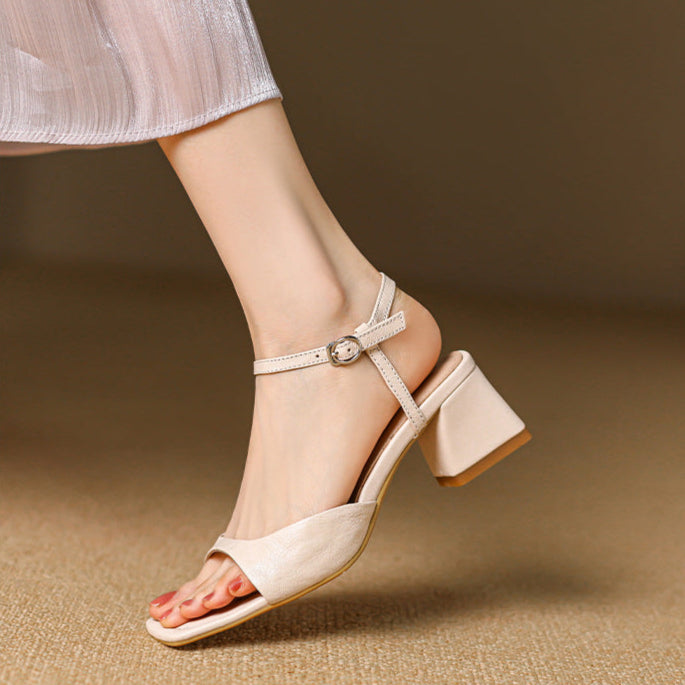 Red Authentic Leather Sandals