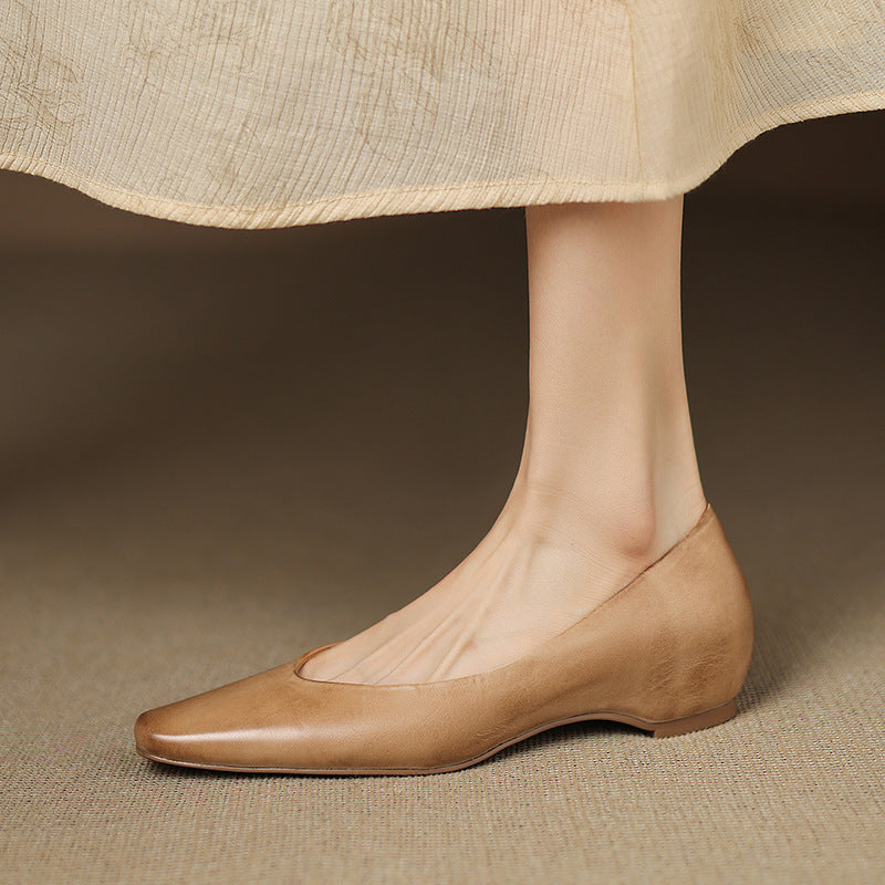 Real Leather Comfort Flat Shoes
