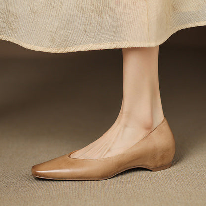 Real Leather Comfort Flat Shoes