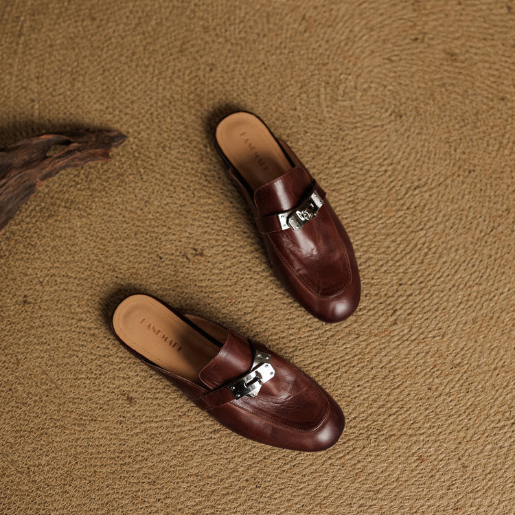 Authentic Luxe Leather Mule Shoes