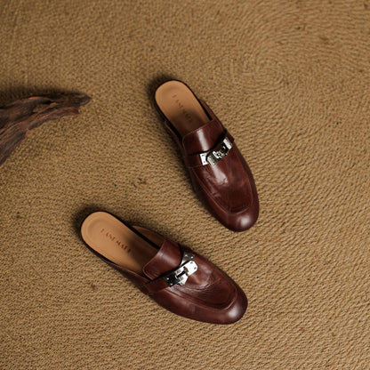 Authentic Luxe Leather Mule Shoes