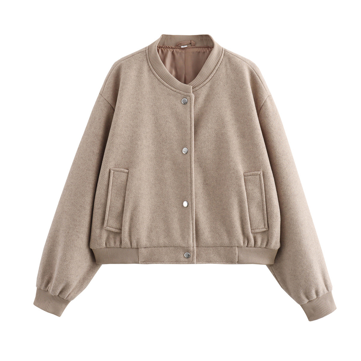 Men's Pilot Jacket Ribbed Cotton Stand-Up Collar