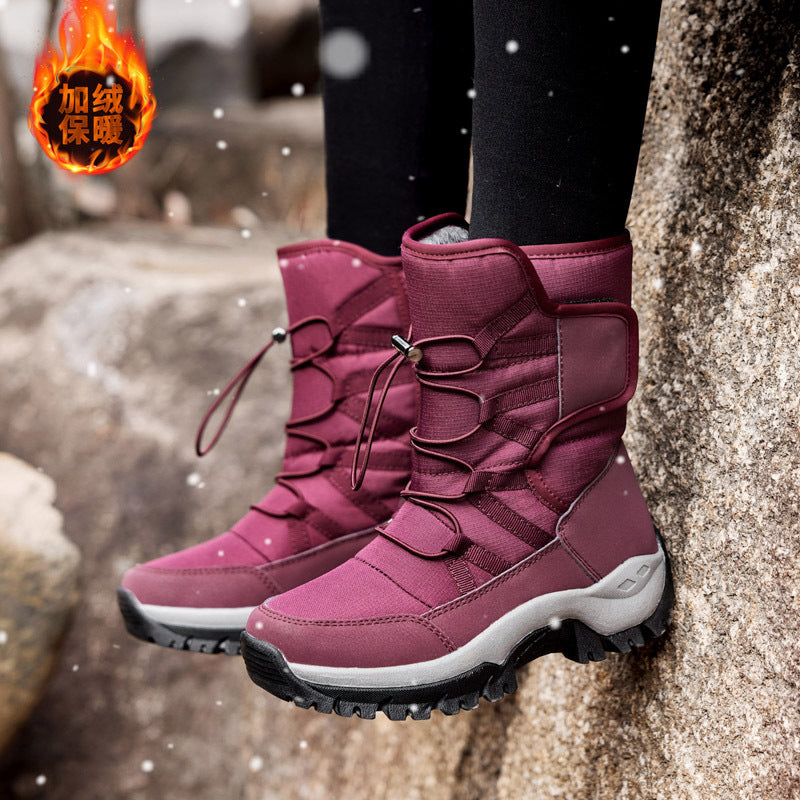 Warm Waterproof Insulated Snow Boots - Pink