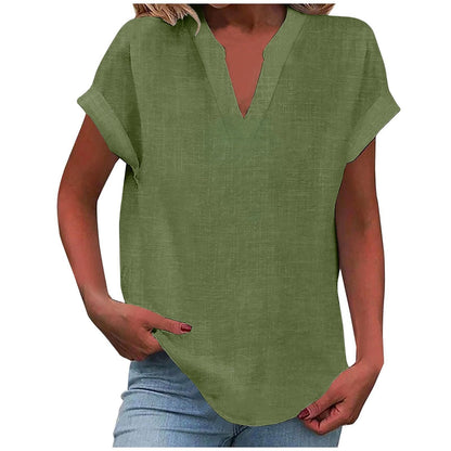 Casual V Neck Women's Blouse