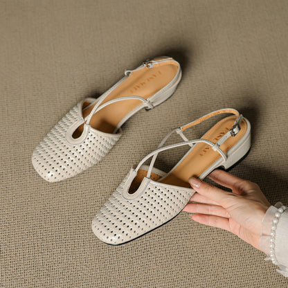 Real Leather Classic Slingback Shoes