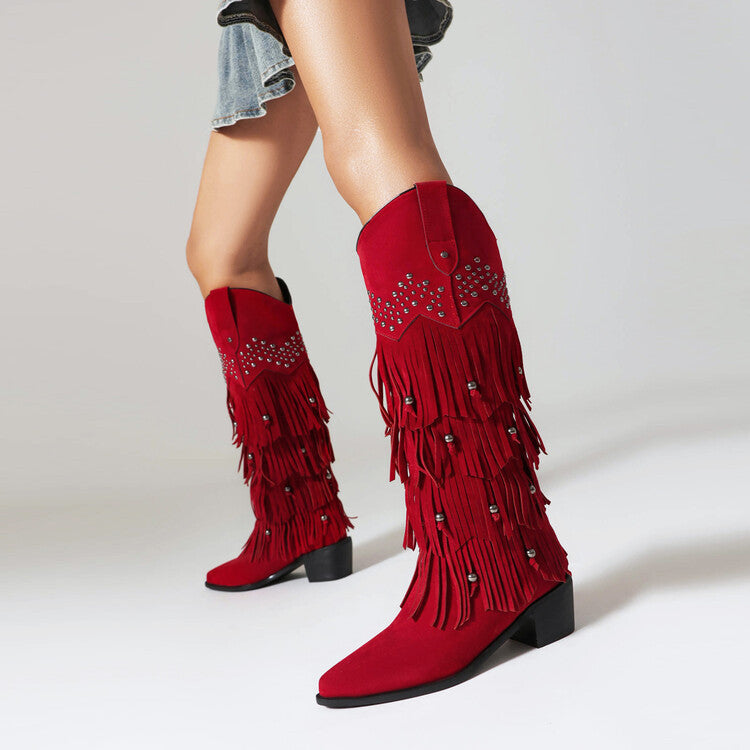 Women's Suede Mid Calf Boots - VibreMode