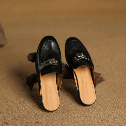 Authentic Luxe Leather Mule Shoes