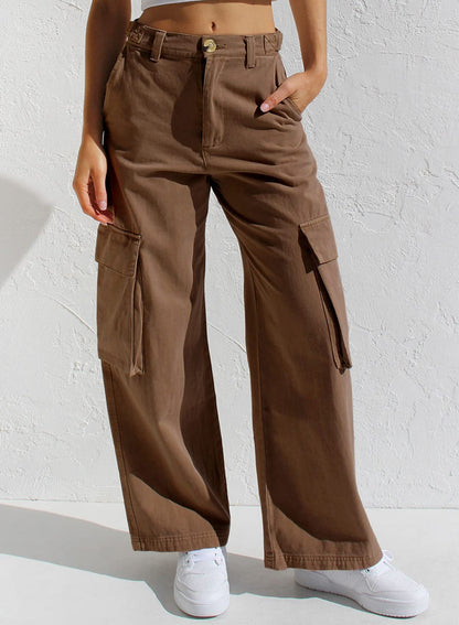 Women's High Waist Cargo Jeans