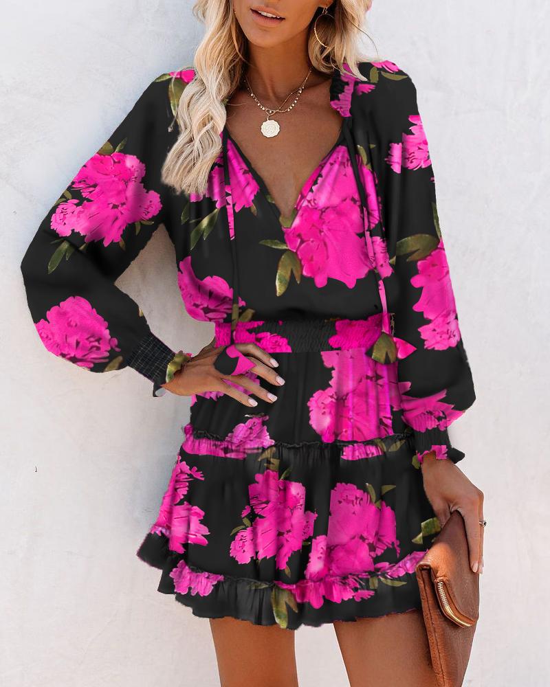 Women's Floral Mini Dress Bold Print