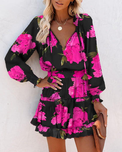 Women's Floral Mini Dress Bold Print