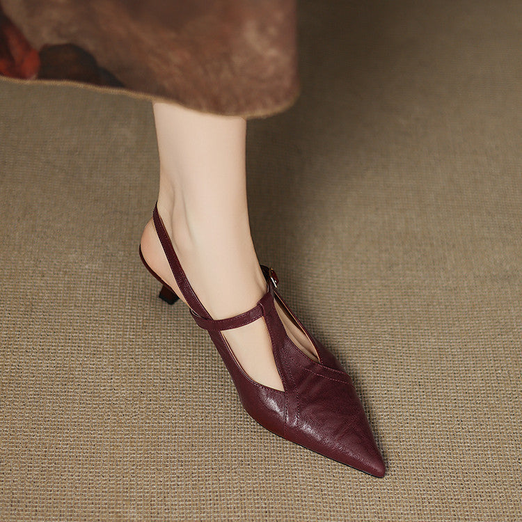 Luxury Black Leather High Heels