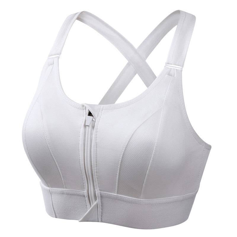 Soft and Supportive Zip Front Sports Bra