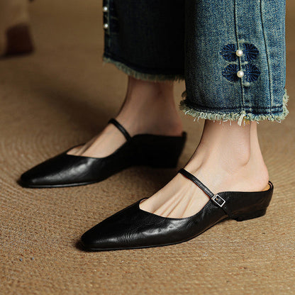 Authentic Soft Leather Mule Shoes