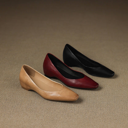 Real Leather Comfort Flat Shoes