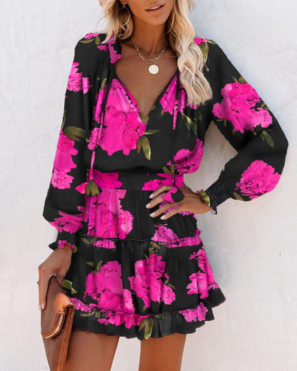 Women's Floral Mini Dress Bold Print - VibreMode