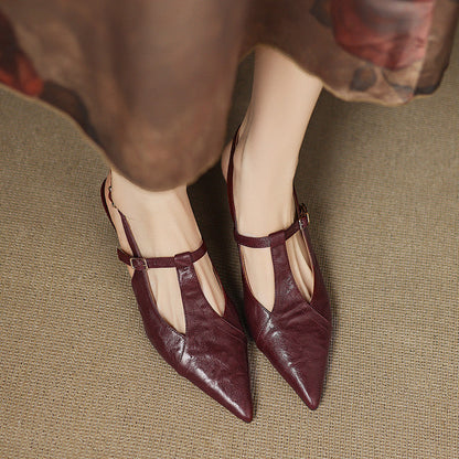 Luxury Black Leather High Heels